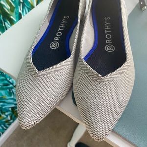 Rothy’s Classic Point in Ecru, only worn once, perfect condition!